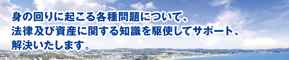 平素の家計管理・資産運用から異例な法律問題解決までトータルサポート 平素の家計管理・資産運用から異例な法律問題解決までトータルサポート